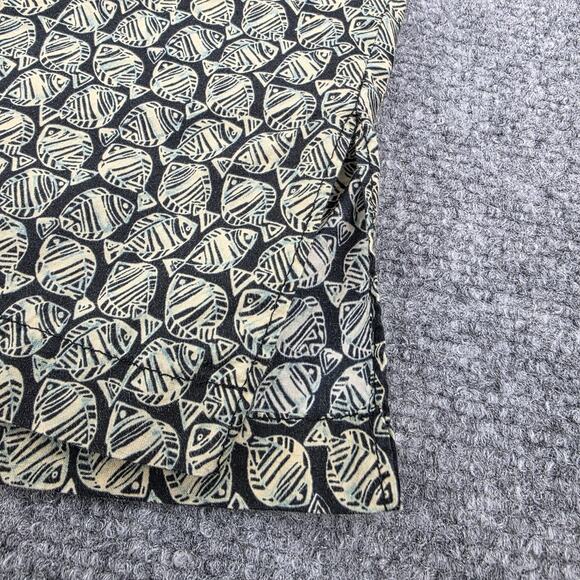 Tori Richard Shirt Mens XL Black Tan Fish Print Aloha Hawaiian Made in USA Camp - Picture 13 of 15